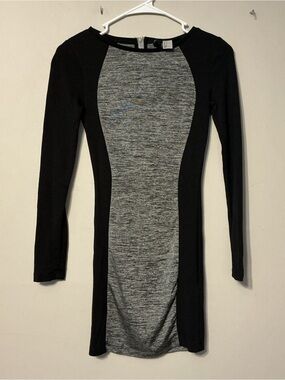 Divided Long-sleeve Mini Dress